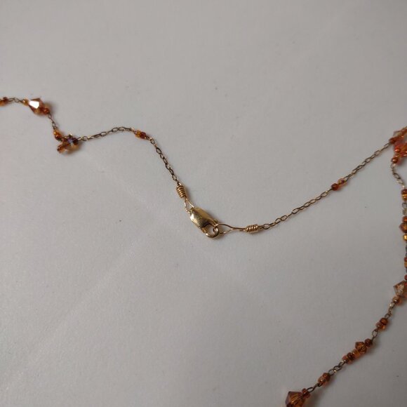 Cute 18 Inch Orange Glass Bead Necklace - Picture 6 of 13